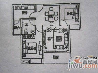 裕华嘉苑2室2厅1卫户型图