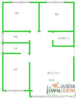 金洋旺座3室2厅2卫134㎡户型图