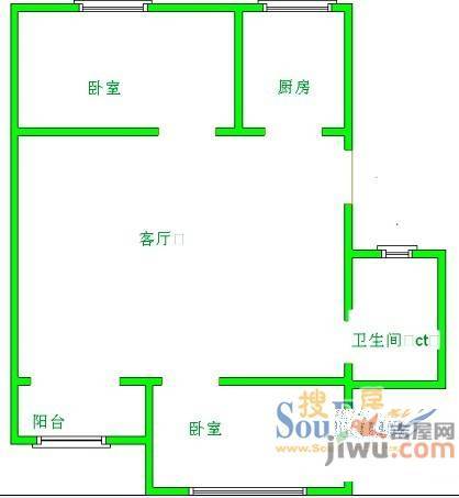 德源里3室1厅1卫65㎡户型图