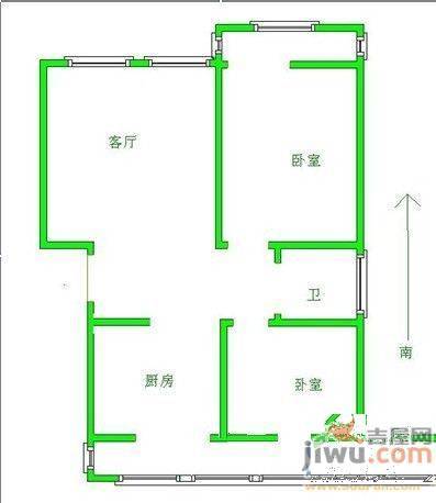 德源里3室1厅1卫65㎡户型图