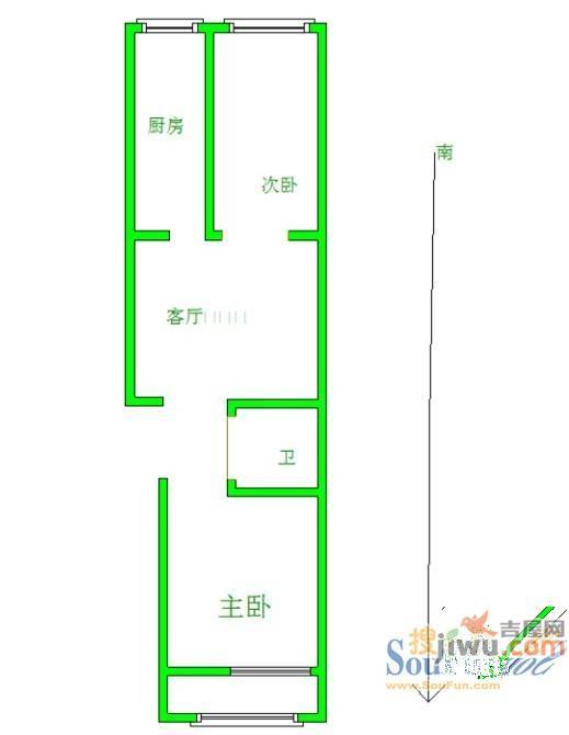 德源里3室1厅1卫65㎡户型图