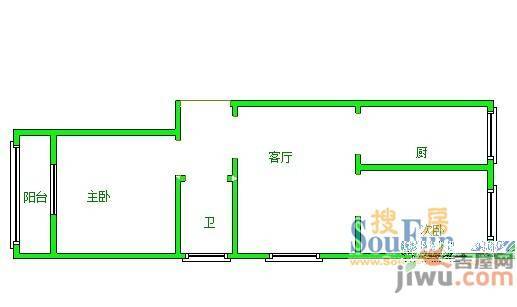 德源里3室1厅1卫65㎡户型图