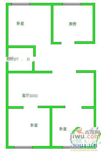 德源里3室1厅1卫65㎡户型图