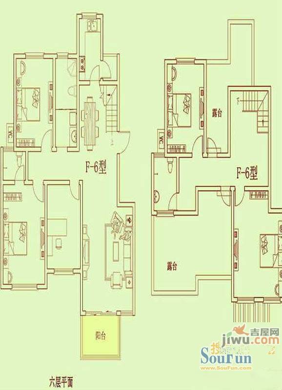 滨河悦城5室2厅3卫户型图