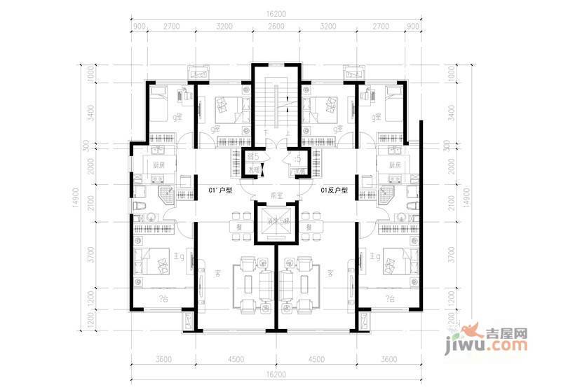 金瑞国际普通住宅108.1㎡户型图