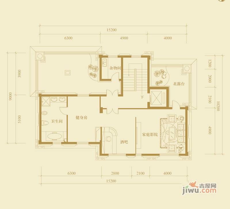 星河公馆2室2厅1卫558㎡户型图