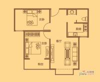 福馨景苑2室1厅1卫74㎡户型图