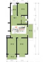 凤凰春城3室2厅1卫104.3㎡户型图