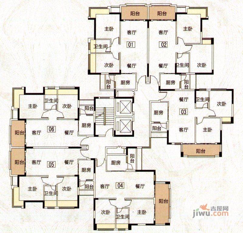 东城四季3室2厅2卫122㎡户型图