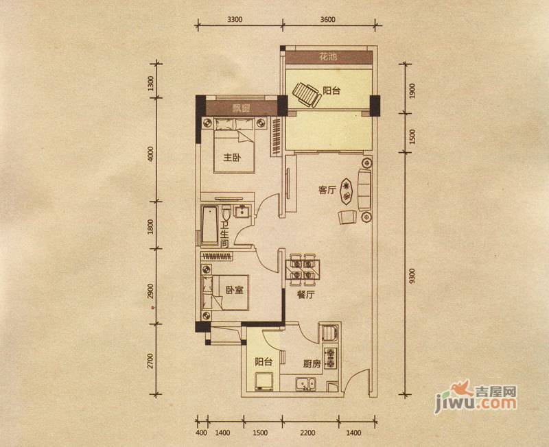 东城四季3室2厅2卫122㎡户型图