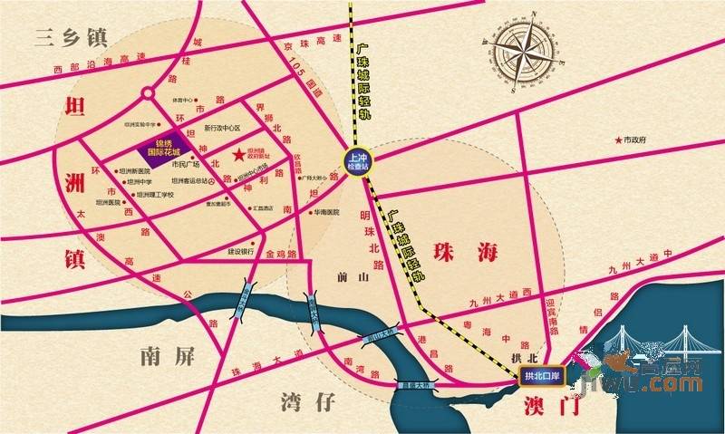 锦绣国际花城位置交通图