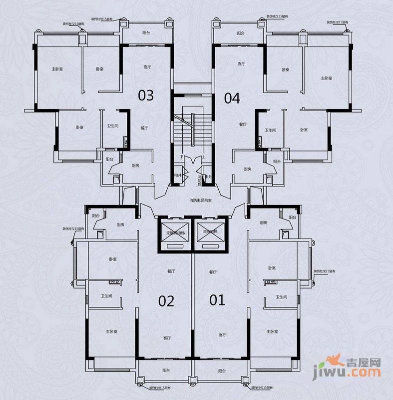 锦绣国际花城2室2厅1卫83.2㎡户型图