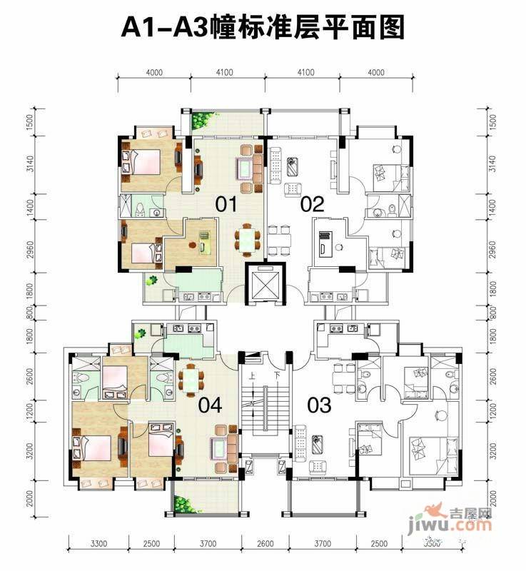 雅芙花园3室2厅1卫83.7㎡户型图