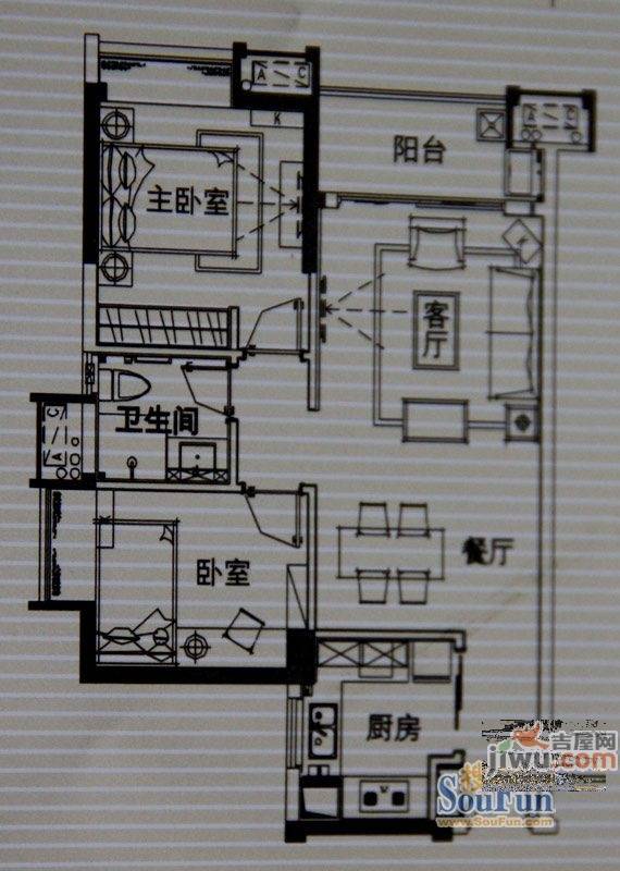 万科金悦华庭3室2厅1卫89㎡户型图