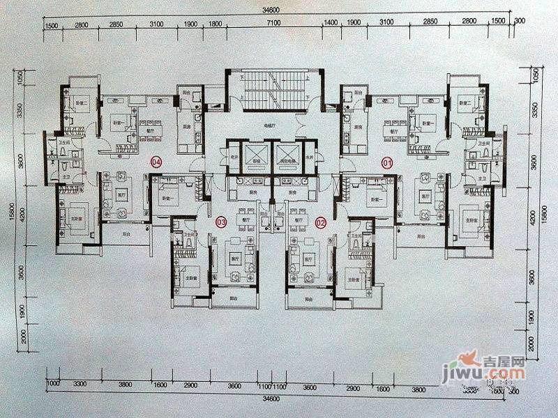 爱ME公园3室2厅2卫117㎡户型图