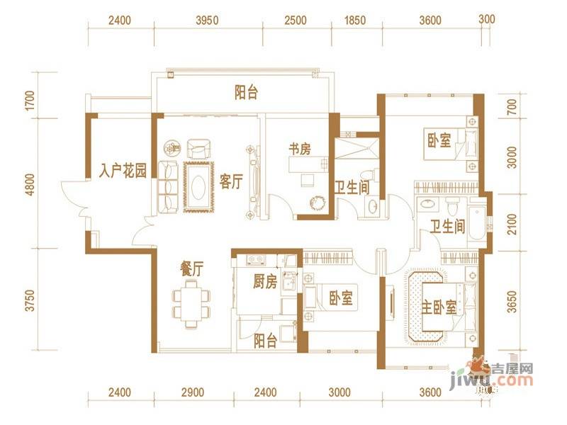 君华新城2室1厅1卫户型图