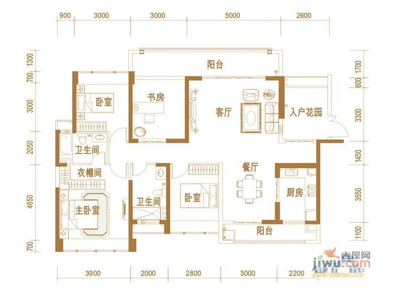 君华新城2室1厅1卫户型图