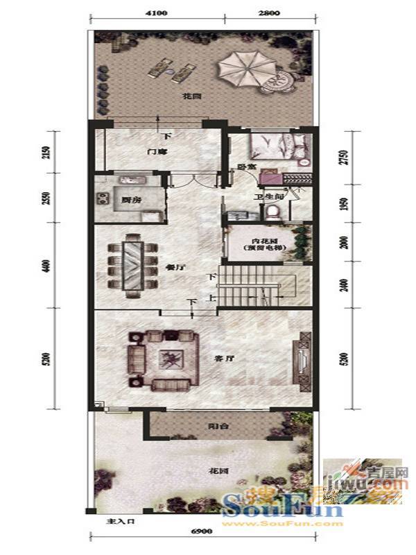 君华新城3室2厅2卫103㎡户型图