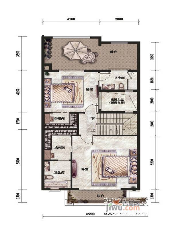 君华新城3室2厅2卫103㎡户型图