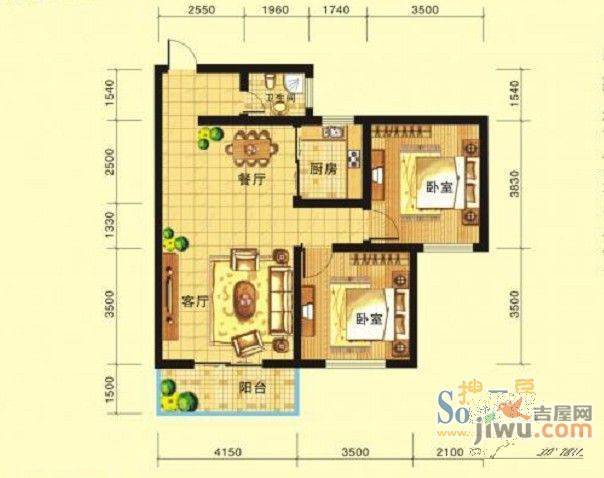 观音阁庄园3室2厅2卫户型图