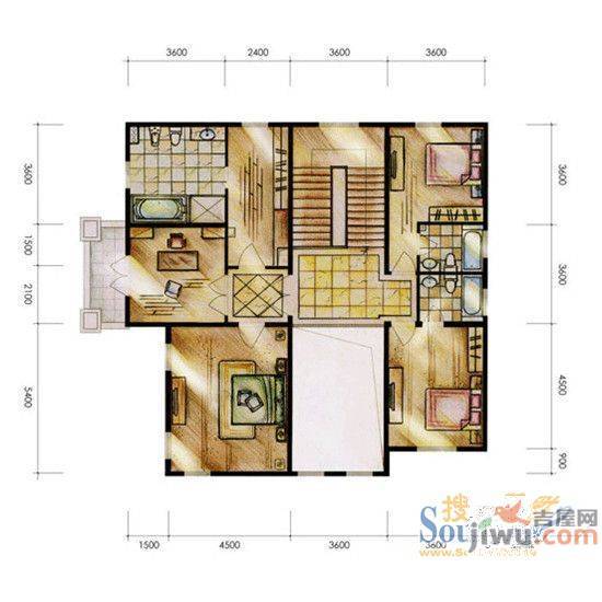 龙聚山庄2室2厅1卫户型图