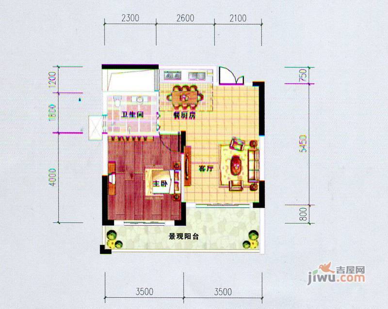 国际西苑3室2厅2卫123.6㎡户型图