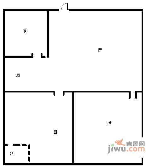 建干路2室1厅1卫户型图