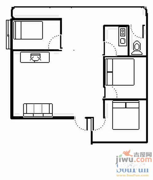 航天苑0室2厅1卫户型图