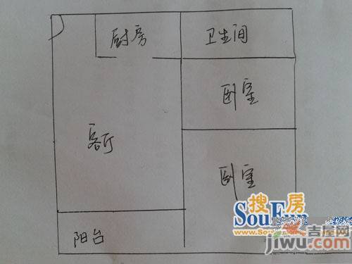 施家园10号1室1厅1卫户型图