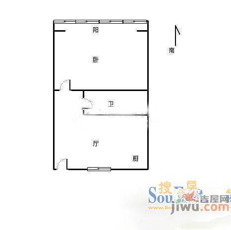 施家园10号1室1厅1卫户型图