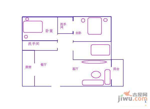 篦子园3室2厅1卫户型图