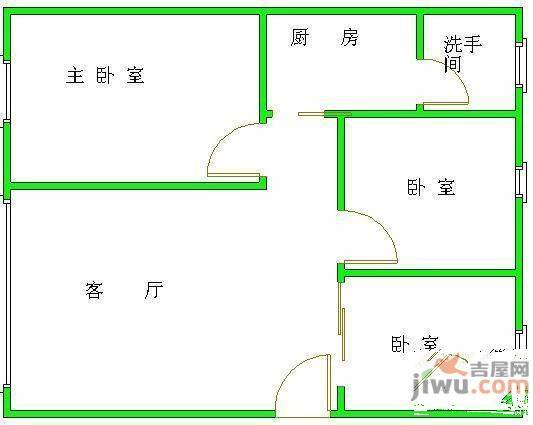 安新北区2室1厅1卫90㎡户型图