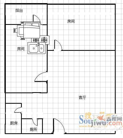 安新北区2室1厅1卫90㎡户型图