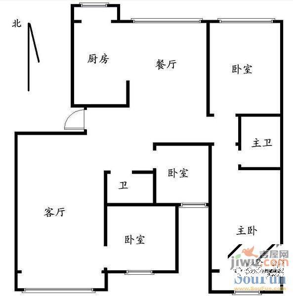 天香佳园3室2厅2卫户型图