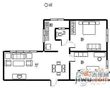 凤东小区2室1厅1卫户型图