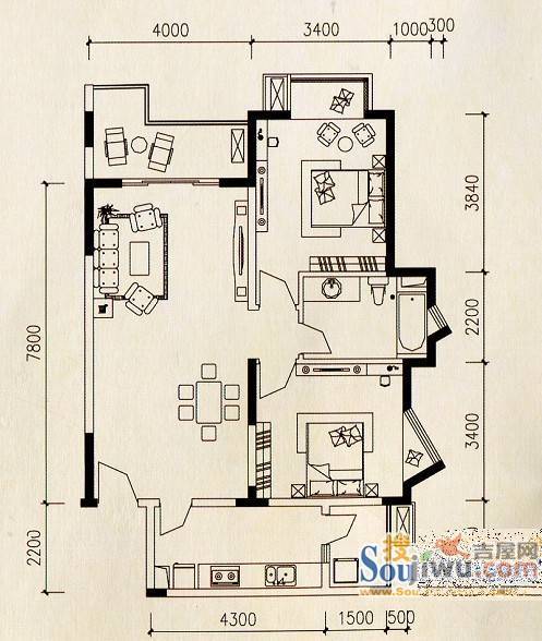 海派擎城3室2厅2卫户型图