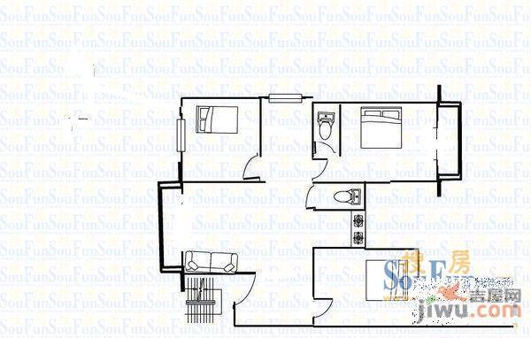 保利花园3室1厅1卫户型图