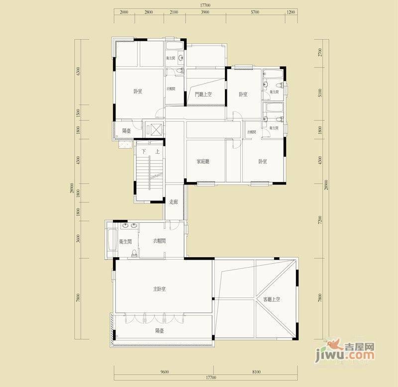 水印长廊6室1厅4卫215.5㎡户型图