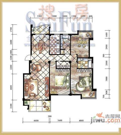 桂林奥林匹克花园3室2厅2卫151㎡户型图