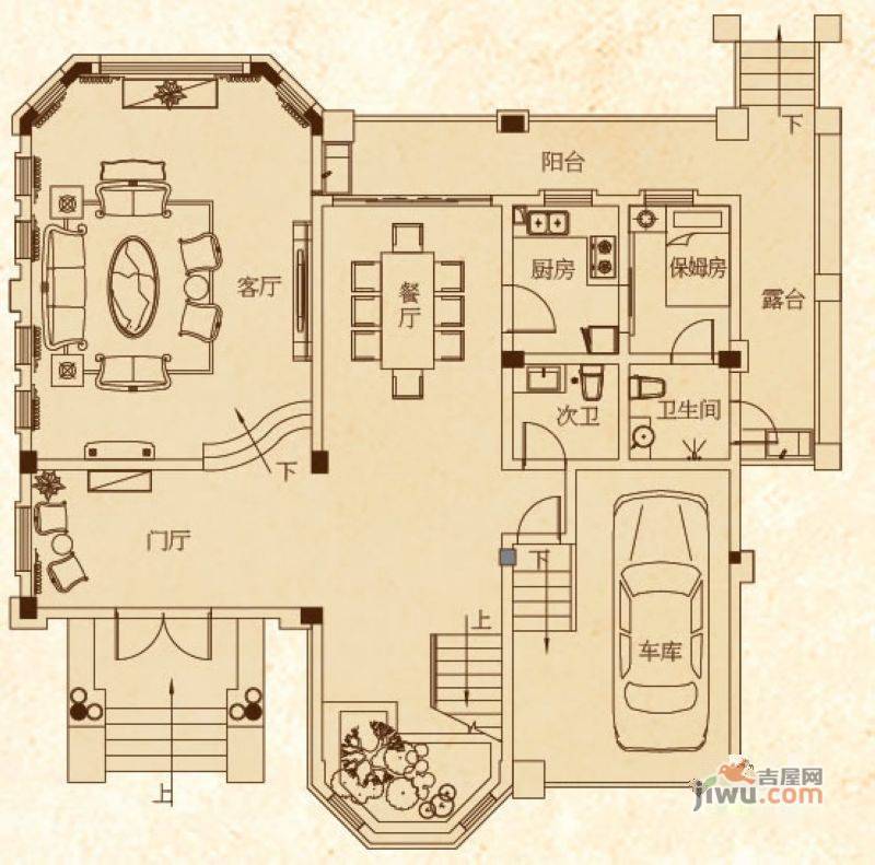 桂林奥林匹克花园3室2厅2卫124.2㎡户型图