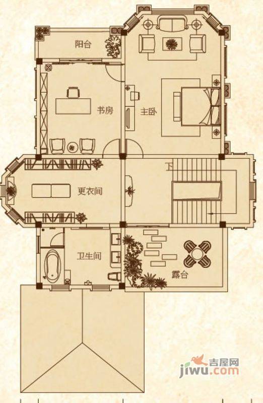 桂林奥林匹克花园3室2厅1卫127.1㎡户型图