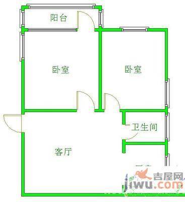 富康苑2室1厅1卫户型图