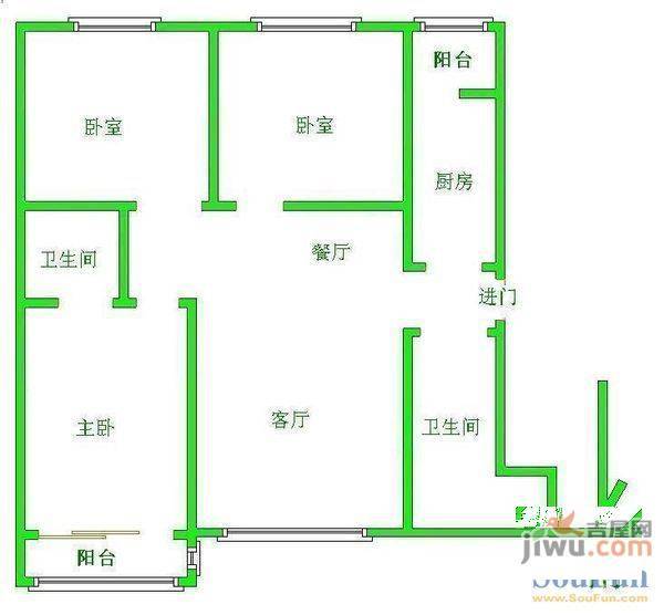 彰泰鸣翠新都4室2厅2卫户型图