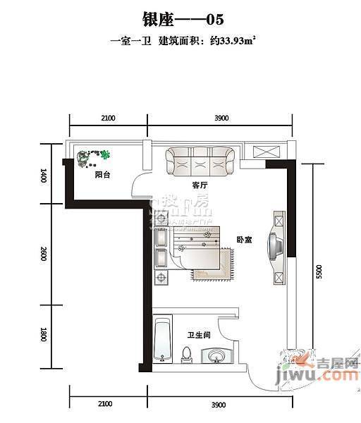 信旺尚都3室2厅1卫115㎡户型图