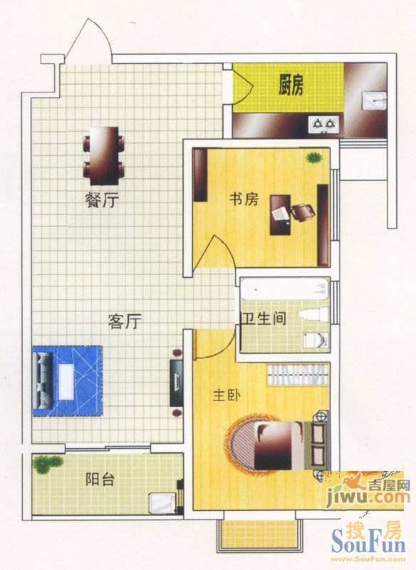 实嘉原创生活3室2厅2卫114㎡户型图