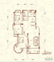 名邦西城秀里3室2厅1卫115㎡户型图