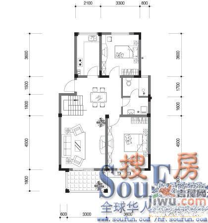 广利花园2室2厅1卫户型图