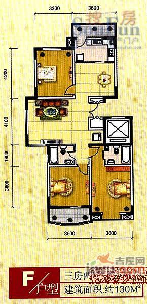 丰乐世纪3室2厅2卫130㎡户型图