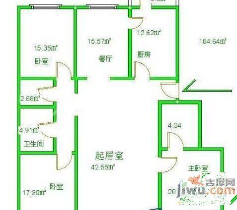 滨湖明珠3室2厅1卫户型图