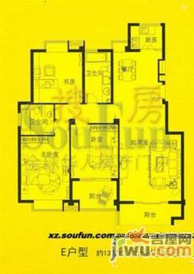 滨湖明珠3室2厅1卫户型图